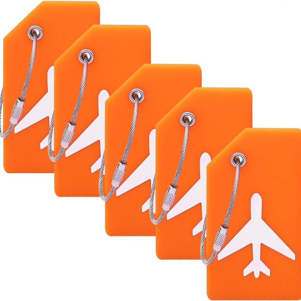 5Pack Silicone Luggage Tag with Name ID Card Perfect to Quickly Spot Luggage Sui